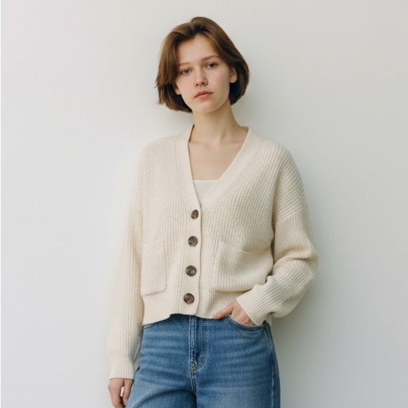 GAP Sweaters - GAP Women's Cream Cardigan Chunky Knit Cotton Sweater